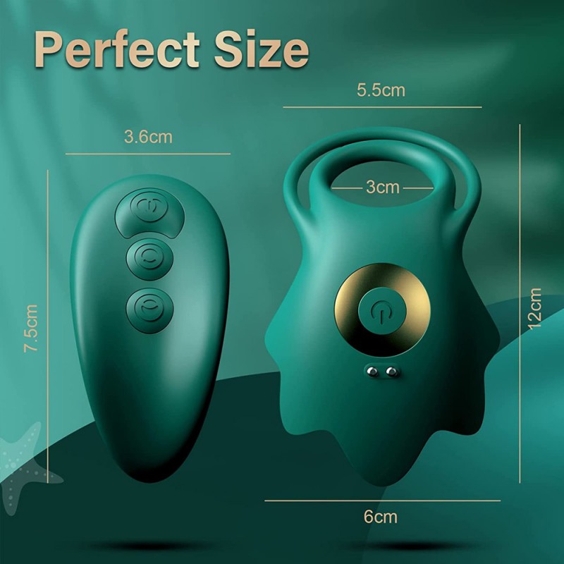 Double Cock Ring Vibrator Rose Clit Stimulator with Remote4