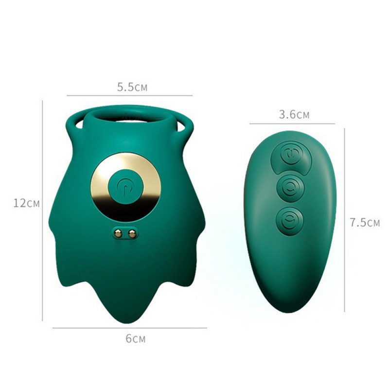 Double Cock Ring Vibrator Rose Clit Stimulator with Remote1