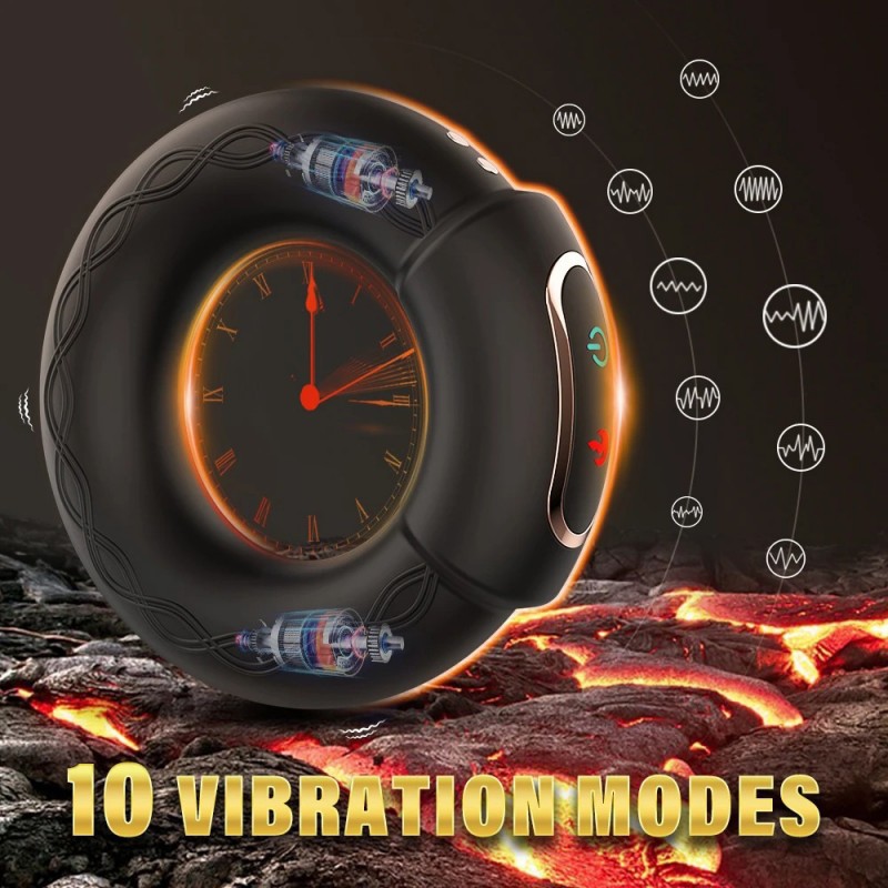 Vibrating Cock Ring Heating Male Masturbator with APP Control2