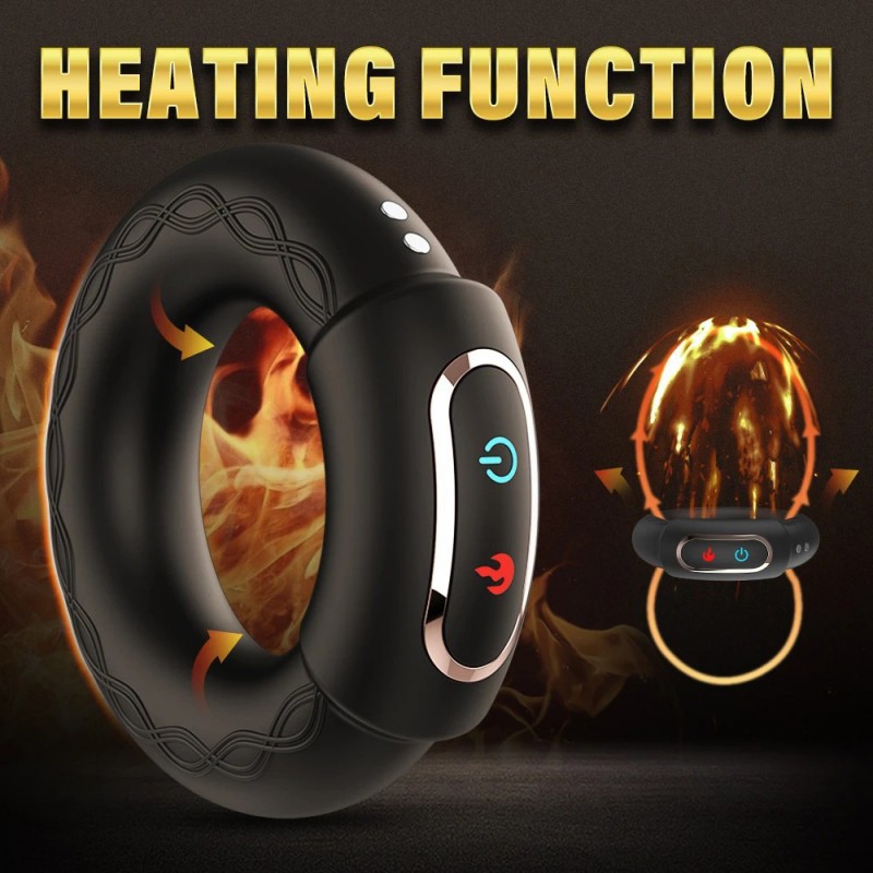 Vibrating Cock Ring Heating Male Masturbator with APP Control1