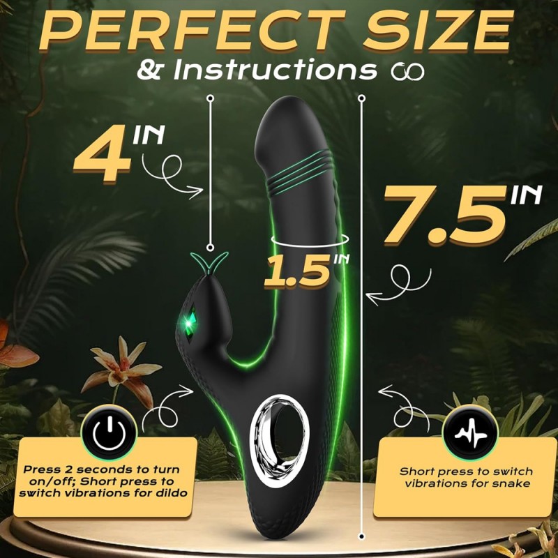 Rabbit G-Spot Vibrator Snake Dildo with 10 Vibrations2