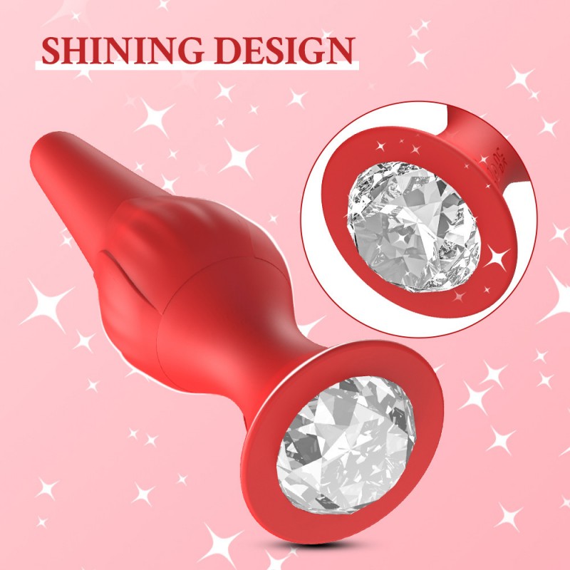 Vibrating Butt Plug Rose Sex Toys Vibrator Adult Toys with Diamond Jewelry  for Women