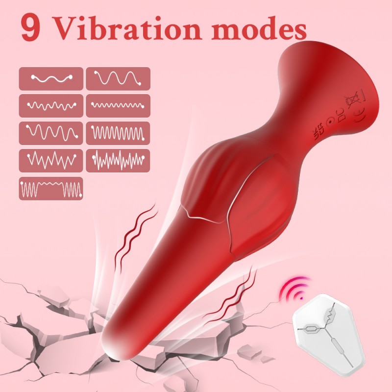 Vibrating Butt Plug Rose Sex Toys Vibrator Adult Toys with Diamond Jewelry for Women