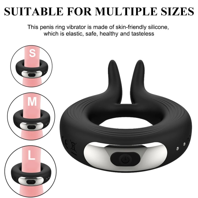 Cock Ring Clitoral Stimulator Couples Vibrator with Double Motors6
