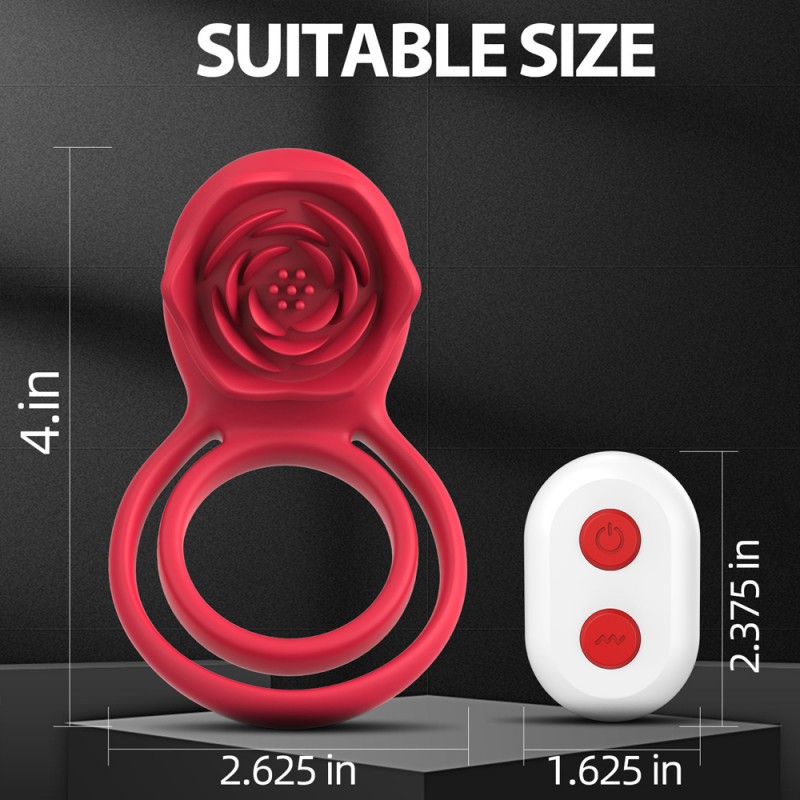 Vibrating Cock Ring Rose Vibrator Clitoral Stimulator for Couples3