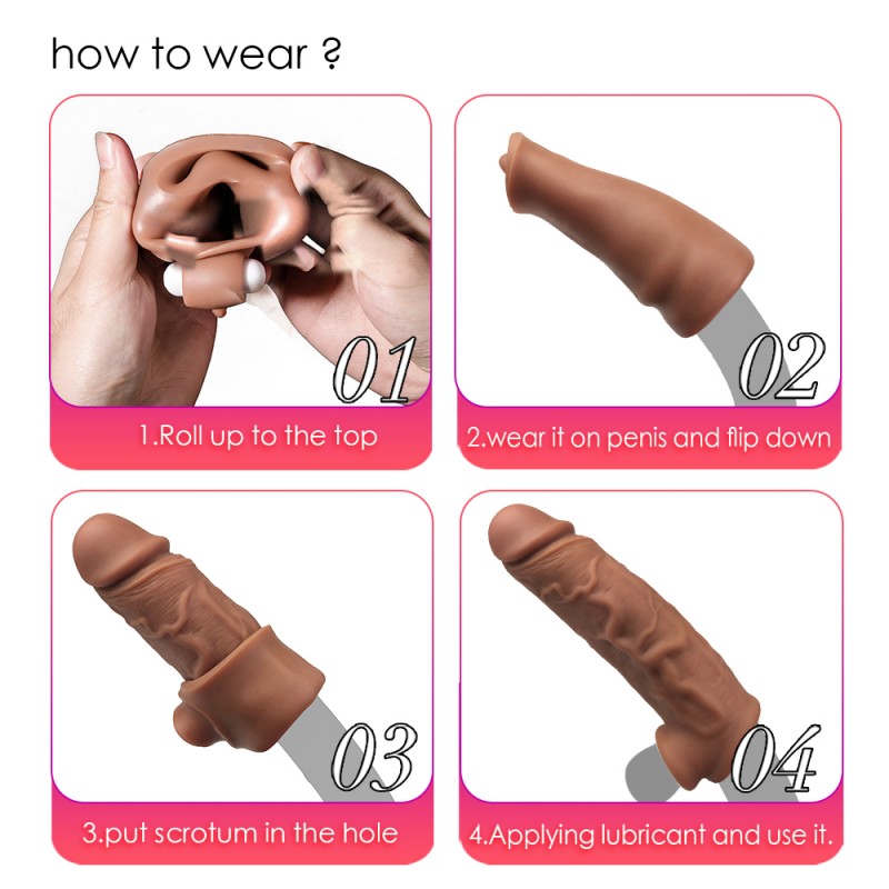Realistic Penis Sleeve Extender for Men4