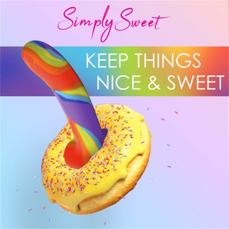 Simply Sweet Rainbow Silicone 6.75 Inch Dildo With Suction Cup