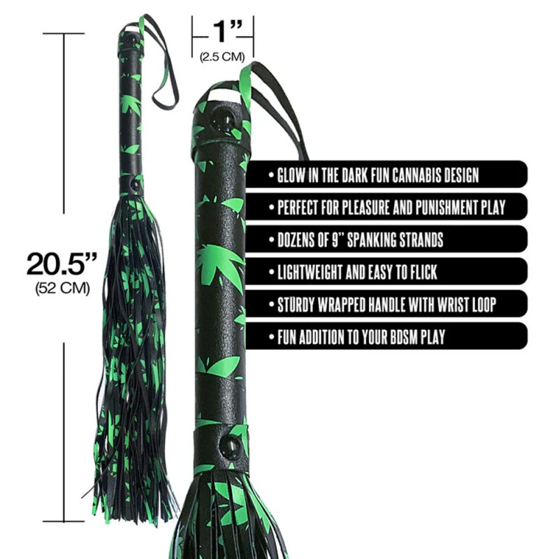 Stoner Vibes Glow in the Dark Flogger BDSM Whip