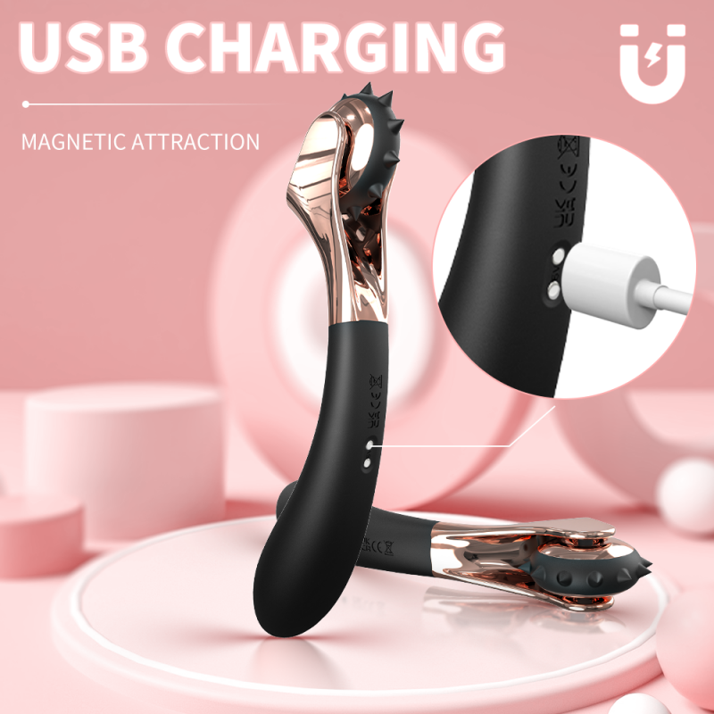 S-Hande BDSM Dual Head Toy G-Spot Vibrator With Spiked RollersS-Hande BDSM Dual Head Toy G-Spot Vibrator With Spiked Rollers