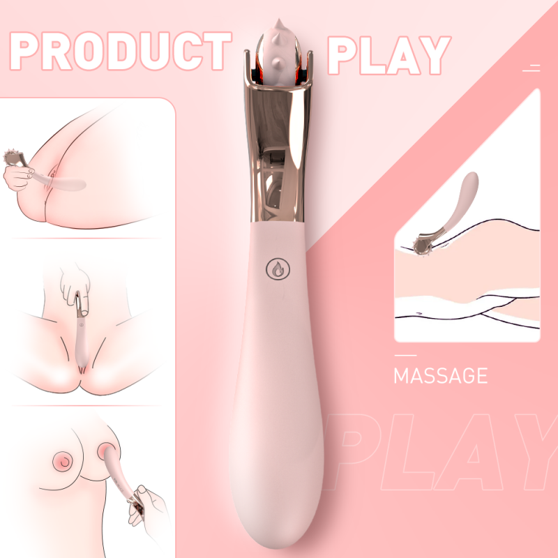 S-Hande BDSM Dual Head Toy G-Spot Vibrator With Spiked Rollers