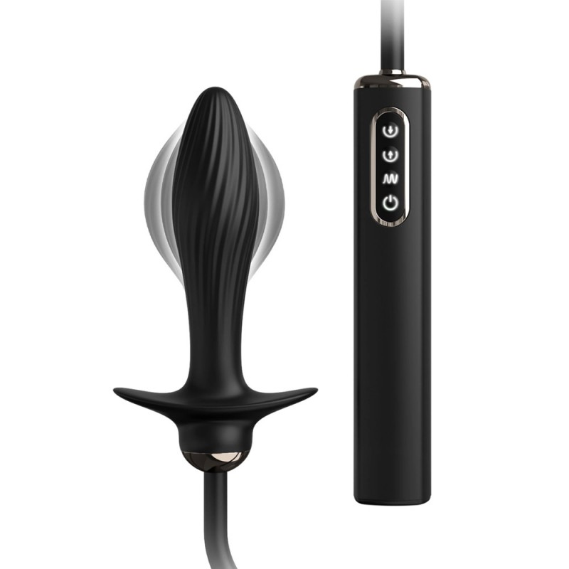 Pipedream Vibrating Anal Plug With Black Spiral Raised Texture