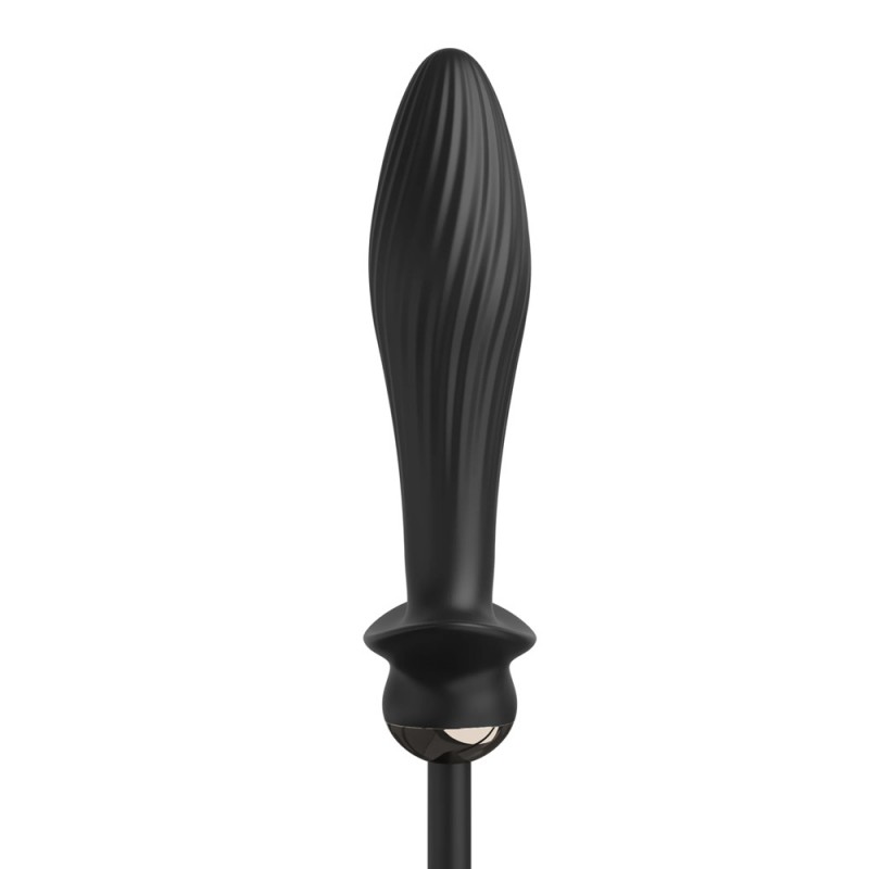 Pipedream Vibrating Anal Plug With Black Spiral Raised Texture