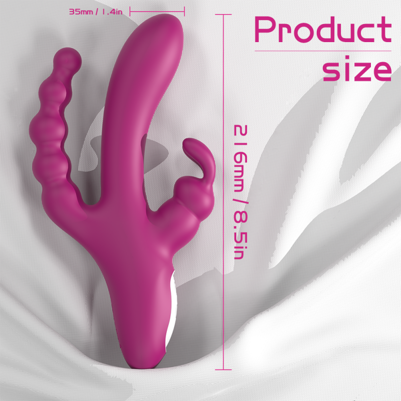 S-Hande Rabbit Vibrator With Beads Anal Plug Triple Motor Vibration