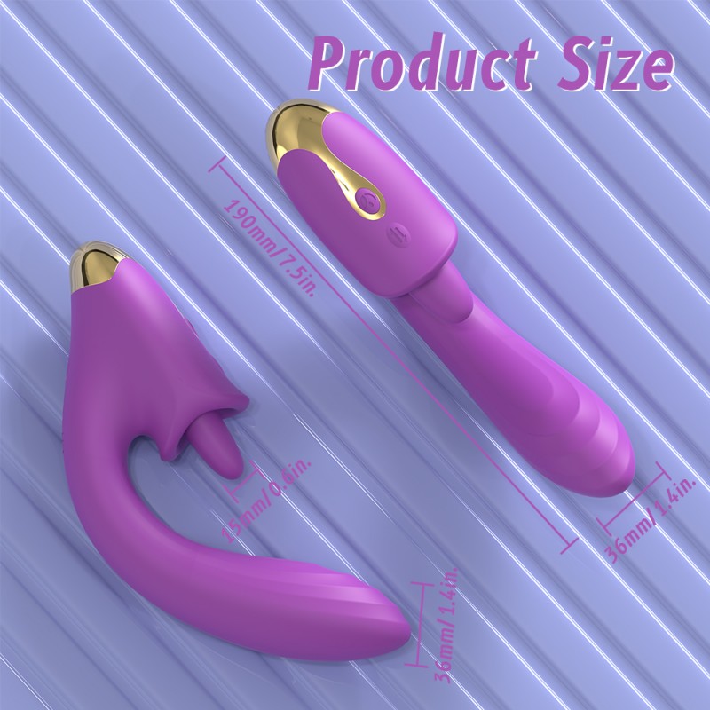 S-Hande Tongue Licking Vibrating Dildo Dual Stimulus
