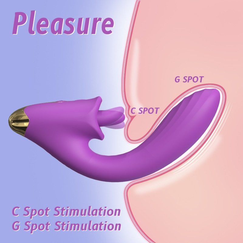 S-Hande Tongue Licking Vibrating Dildo Dual Stimulus