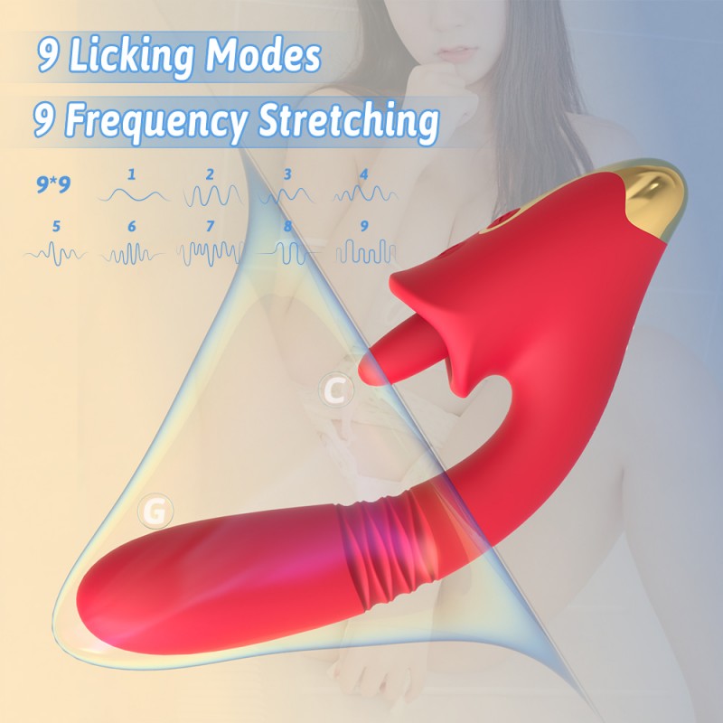 S-Hande Luxury Thrusting Vibrator with Tongue Licking