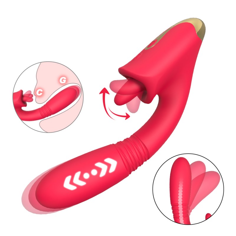 S-Hande Luxury Thrusting Vibrator with Tongue Licking