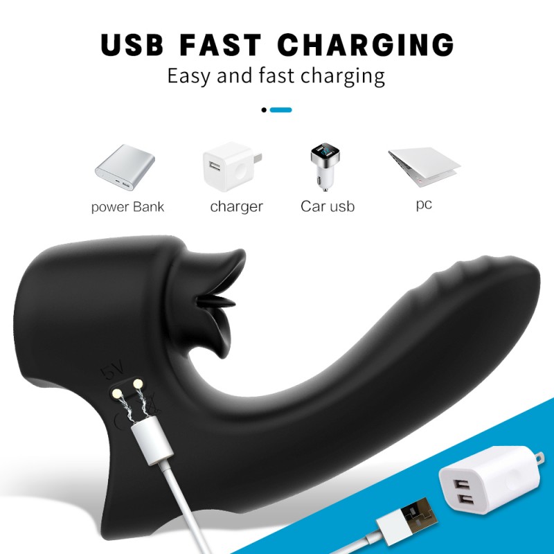 S-Hande Finger Vibrator With Tongue Lick Sucking Clitoral