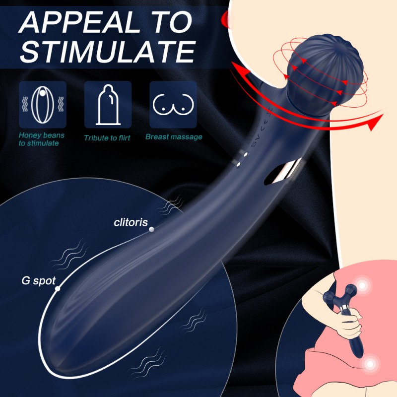 S-Hande Double Head Vibrator For Couple Sex Play