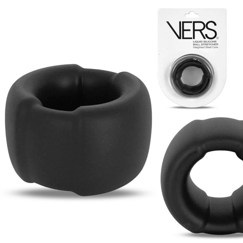 Penis Cock Ring Ball Stretcher Weighted Steel Core Male Enhancer