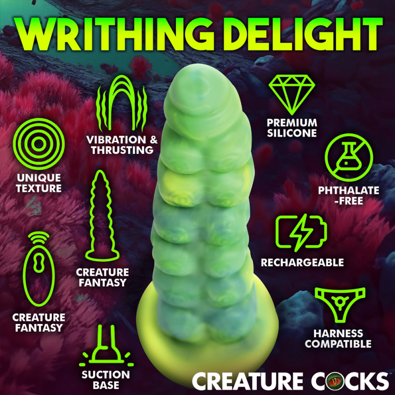 Tentacle Dildo Thrusting & Vibrating Silicone Worm MonsterTentacle Dildo Thrusting & Vibrating Silicone Worm Monster