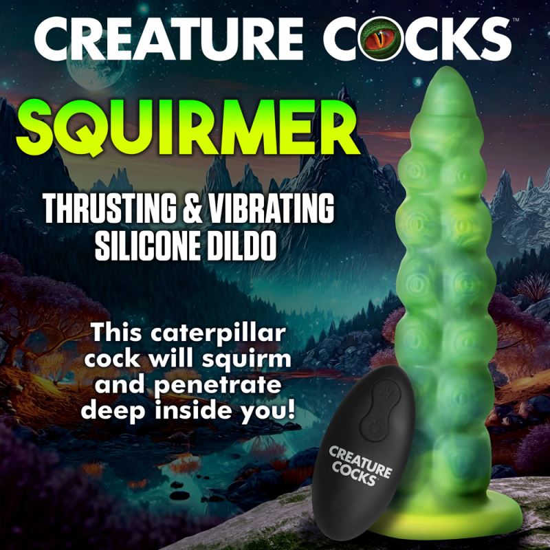 Tentacle Dildo Thrusting & Vibrating Silicone Worm Monster