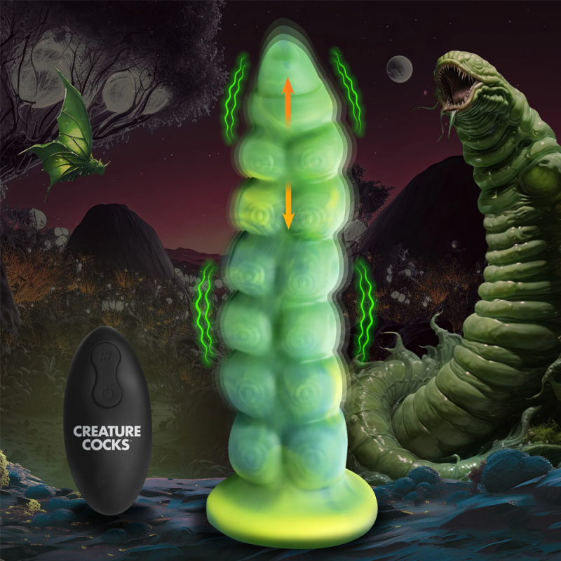 Tentacle Dildo Thrusting & Vibrating Silicone Worm Monster