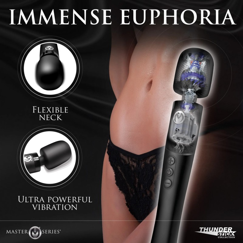 Wand Vibrator Massager Black Luxury Pro Extension