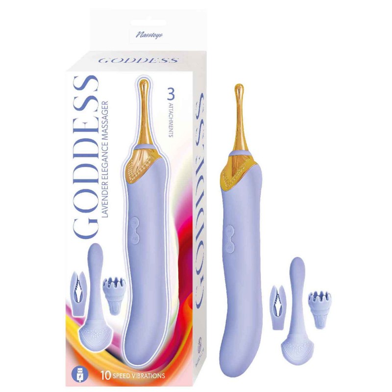 Goddess Dual Ended Clitoral Stimulator with 3 Attachments5