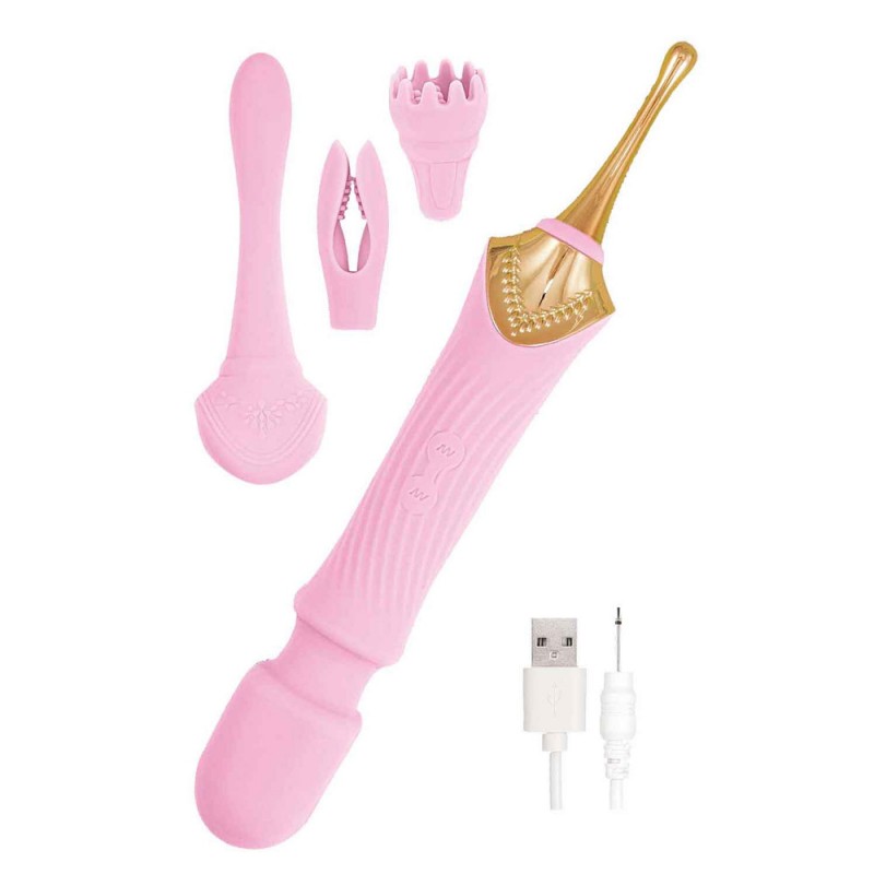 Goddess Dual Ended Clitoral Stimulator with 3 Attachments1