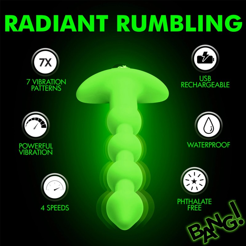 Bang! Glow-in-the-Dark Silicone Anal Beads Butt Plug