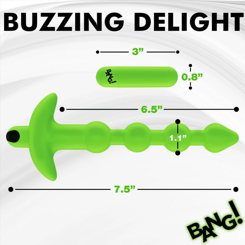 Bang! Glow-in-the-Dark Silicone Anal Beads Butt Plug