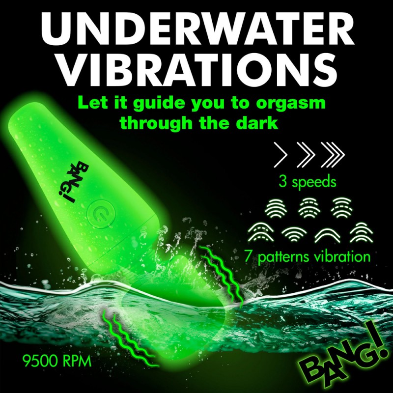 Bang! Glow-in-the-Dark Silicone Wand Clitoral Vibrator