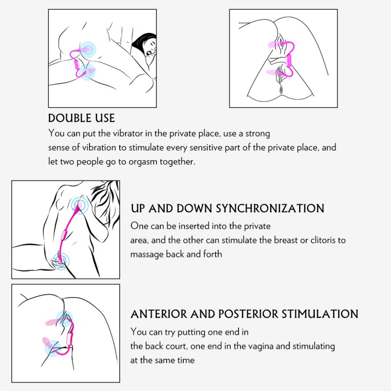 S-Hande Double Ended G-Spot Vibrator Anal Plug5