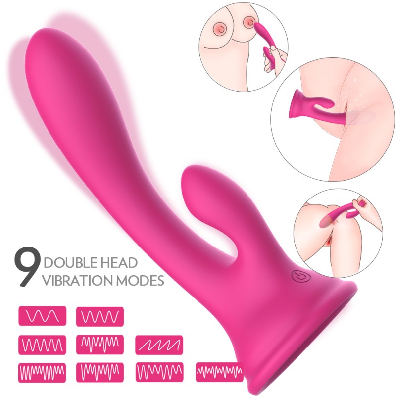 S-Hande Rabbit G Spot Vibrator Suction Cup Dildo1