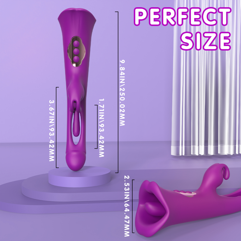 S-Hande Dual Ended Rabbit Vibrator with Tongue Licking & Flapping5