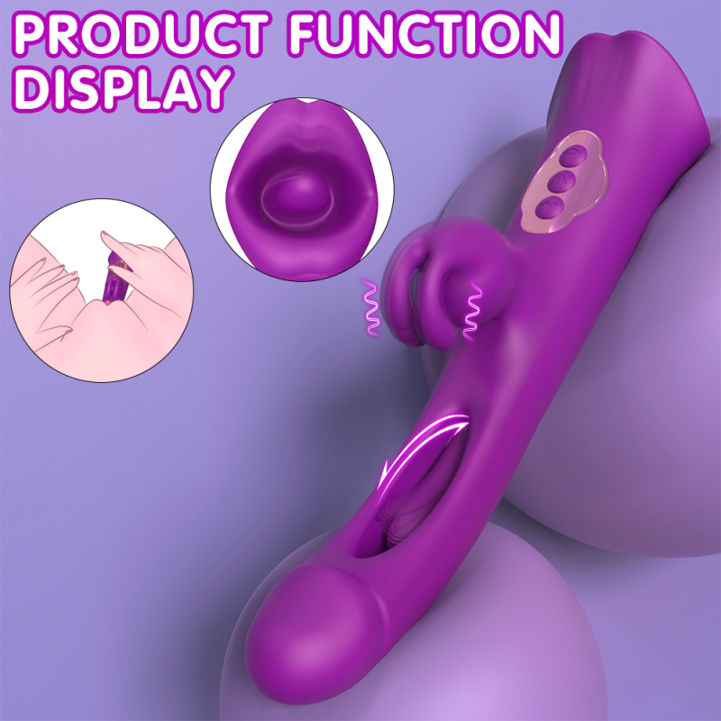 S-Hande Dual Ended Rabbit Vibrator with Tongue Licking & Flapping4