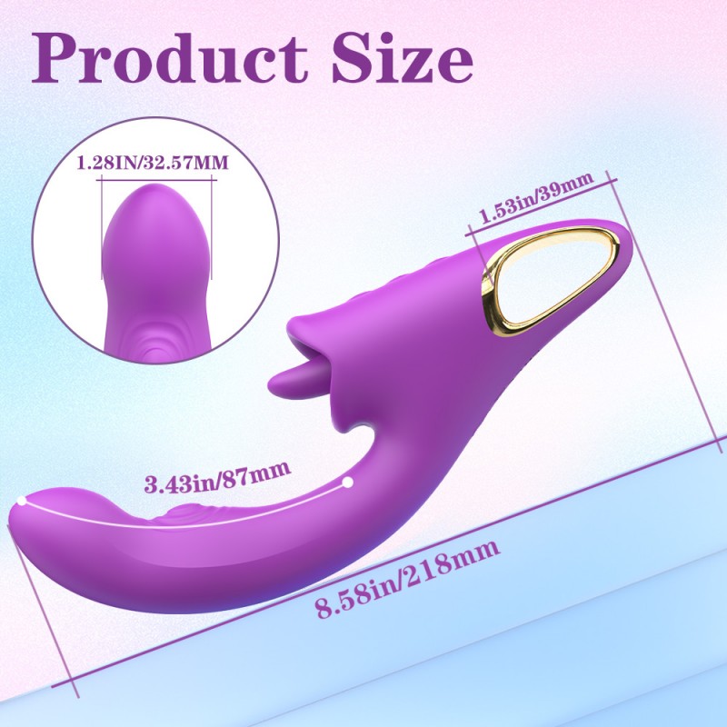S-Hande 3 in 1 G Spot Vibrator with Tongue Licking Flapping5
