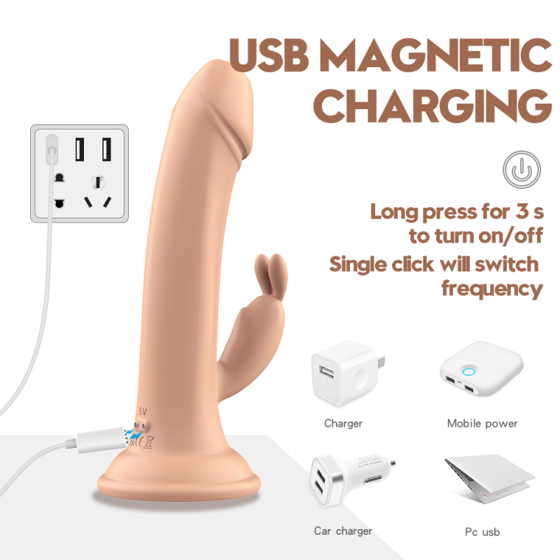 S-Hande G-Spot Dildo Rabbit Vibrator with Suction Cup4