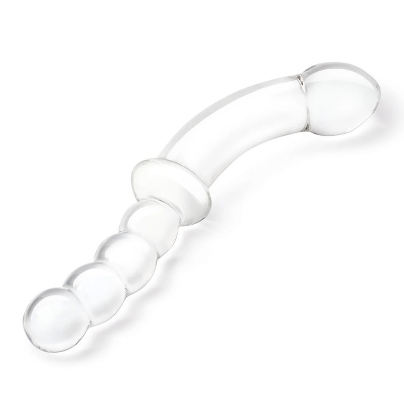 Gläs Girthy Double Sided Dong With Anal Bead Grip HandleGläs Girthy Double Sided Dong With Anal Bead Grip HandleGläs Girthy Doub