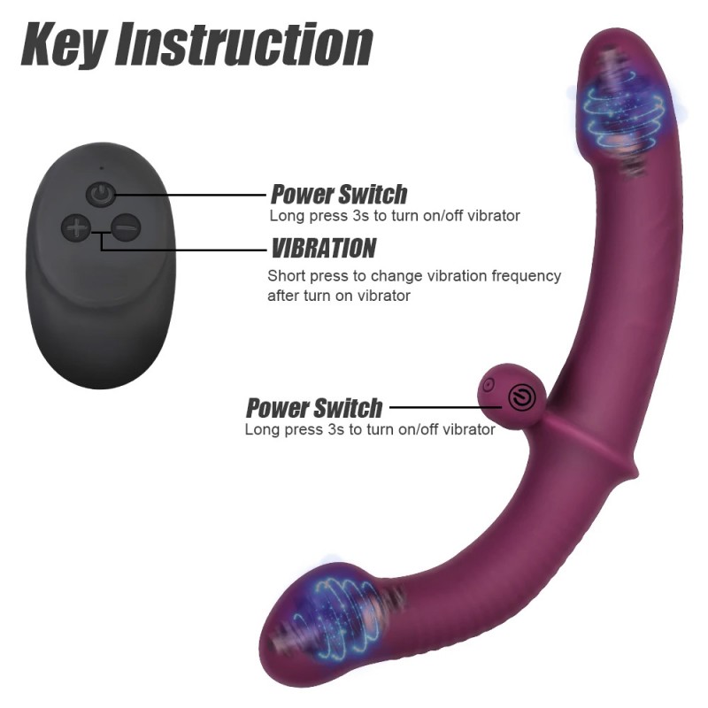Lesbian Double Ended Dildo Vibrator with Remote5