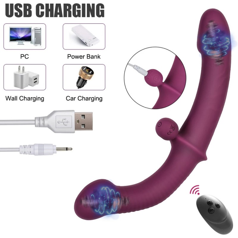 Lesbian Double Ended Dildo Vibrator with Remote4