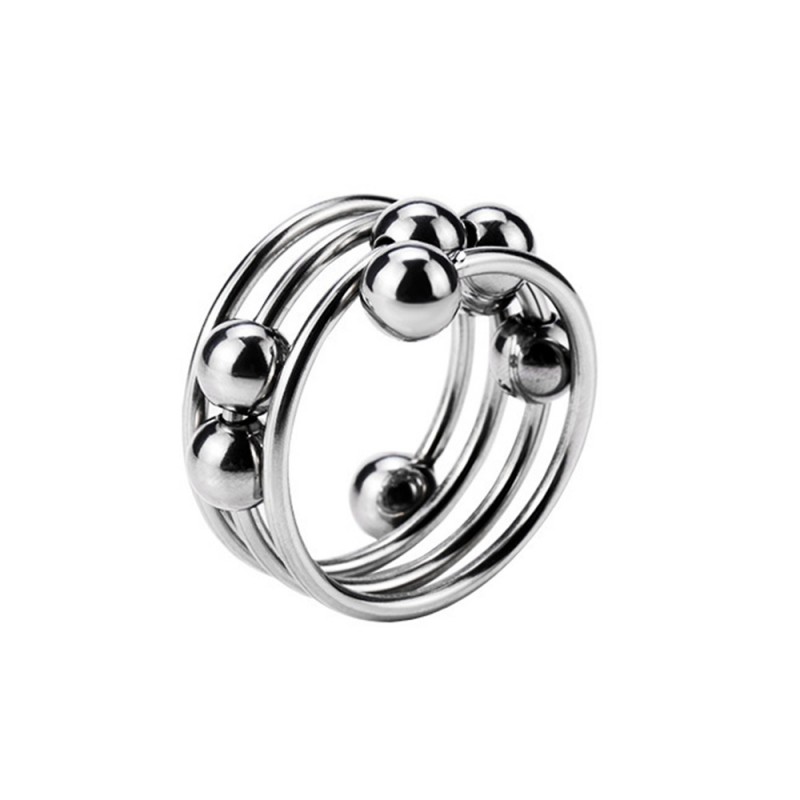 Cock Ring Metal Sliding With Beads Sex Toys Male Peni Rings