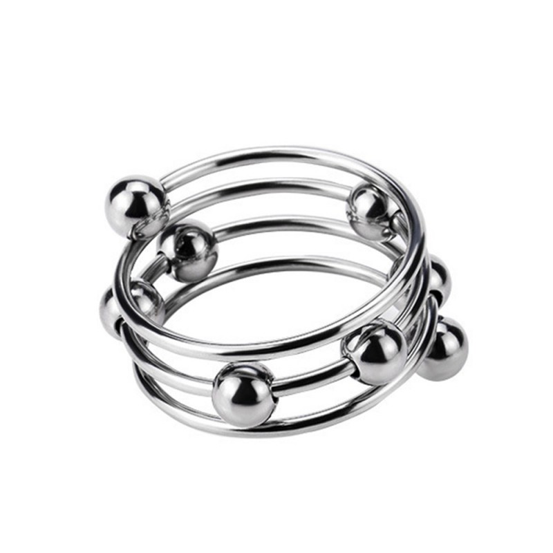 Cock Ring Metal Sliding With Beads Sex Toys Male Peni Rings