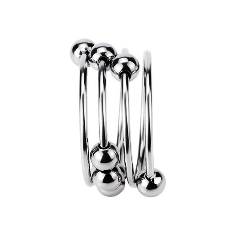 Cock Ring Metal Sliding With Beads Sex Toys Male Peni Rings