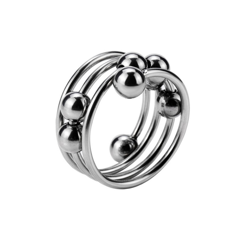 Cock Ring Metal Sliding With Beads Sex Toys Male Peni Rings