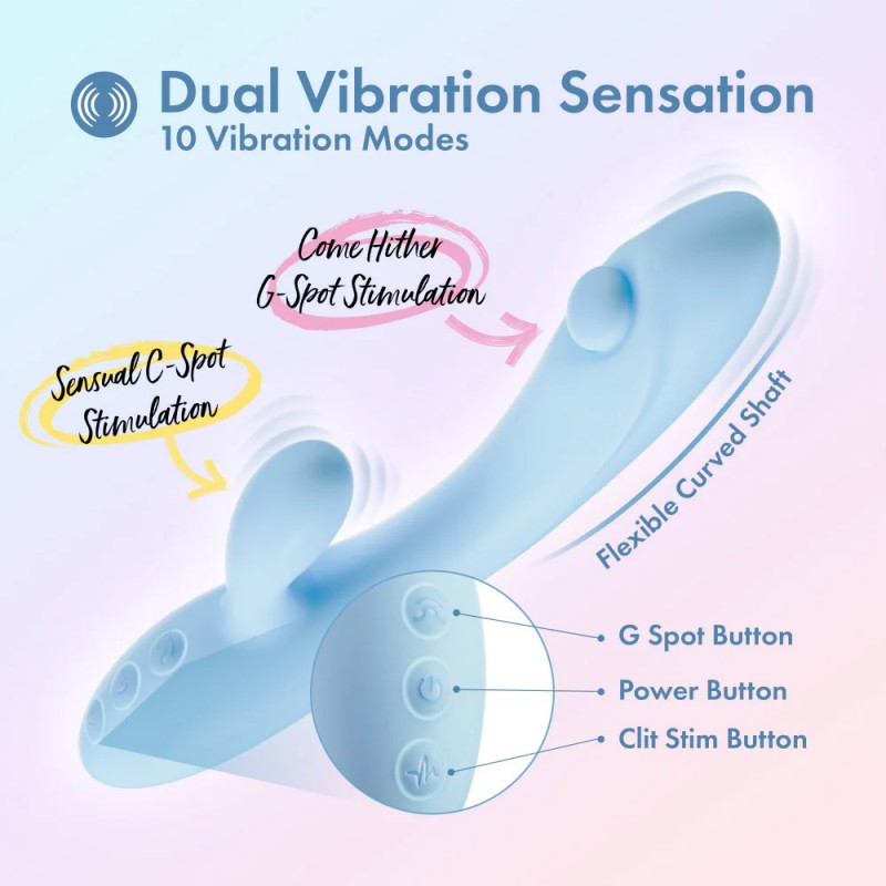 Blush Moondust Magic Rabbit Vibrator with Come Hither G-Spot Motion2