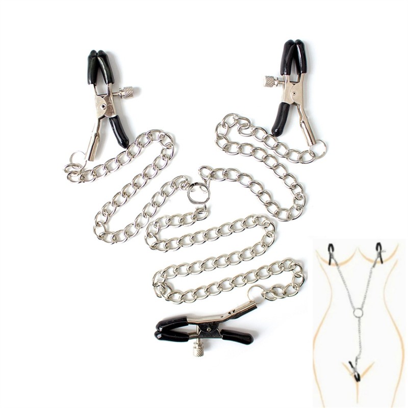 Adjustable Nipple & Clit Clamps with Chain