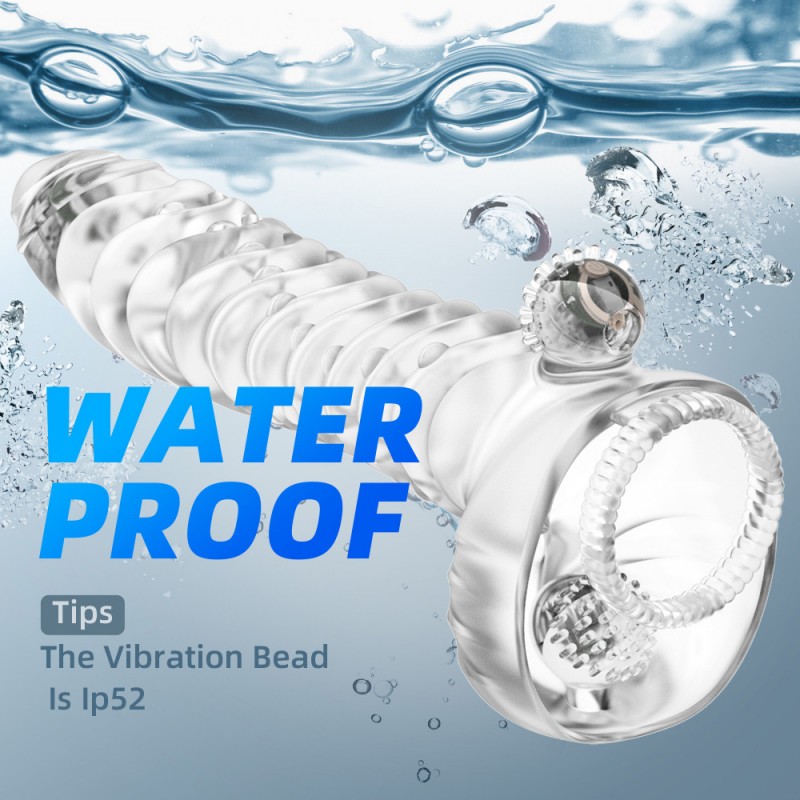 Vibrating Penis Sleeve Threaded Silicone with Remote Control