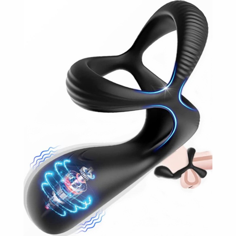 Prostate Massager Vibrating Triple Ring Penis Ring